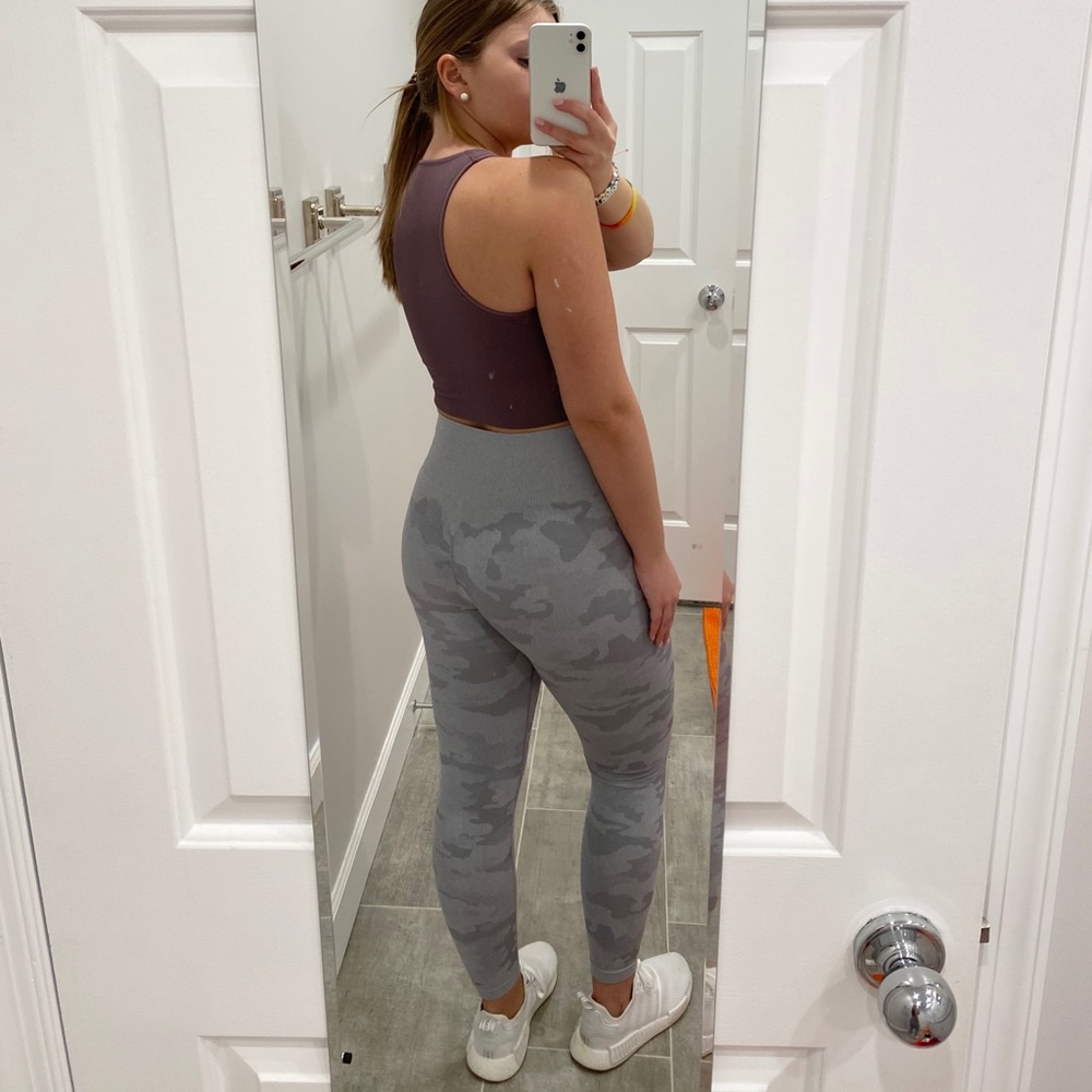 Grey camo high waisted leggings